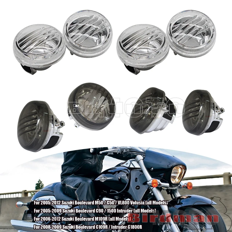 2X дневной/прозрачный указатель поворота для мотоцикла, лампа для защиты объектива для Suzuki, мотоциклетный автомобильный указатель поворота M50, C50, VL800, M109R, C109R, Intruder C1800R