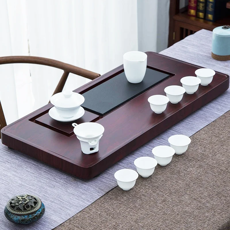 

Chinese Wooden Tea Tray Drainage Water Storage Handmade Large Kung Fu Tea Set Dry Bubble Tea Tray Serving Bandeja Madera Teaware