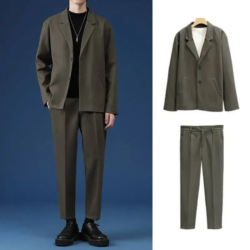 Повседневный костюм роскошный пиджак комплект уличной одежды стильный