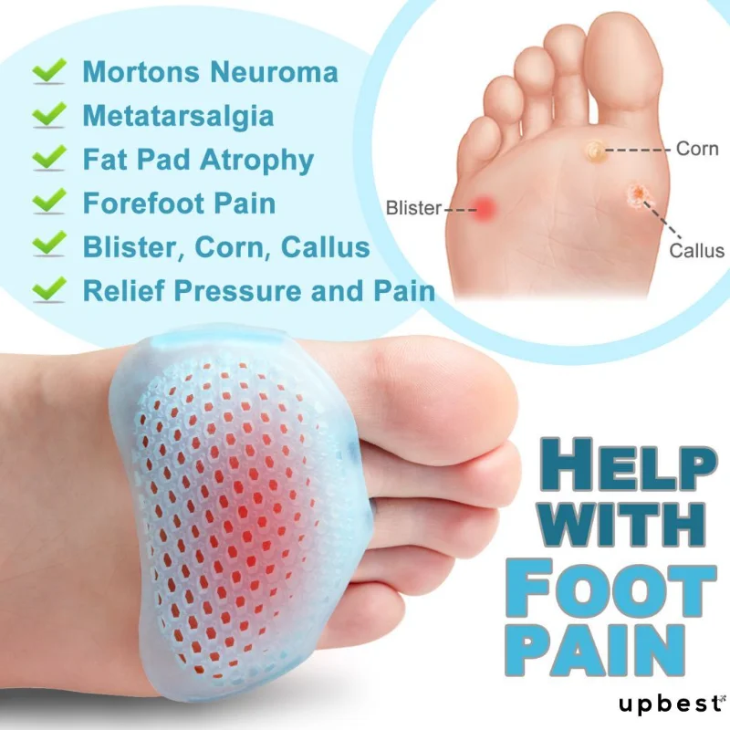 4PCS Silicone Forefoot Pads Pain Relief High Heels Half Insoles for Women Foot Protector Toe Separator Cushion Pads Shoes Pad