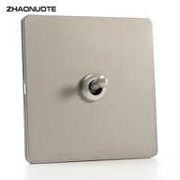 silver gray brushed stainless steel matte panel toggle switch 1 4 gang 1 way 2 way wall light switch eu socket