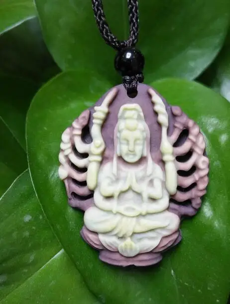 

Модное ожерелье из натурального нефрита Гуаньинь, подвеска ручной работы, счастливый амулет, Лидер продаж