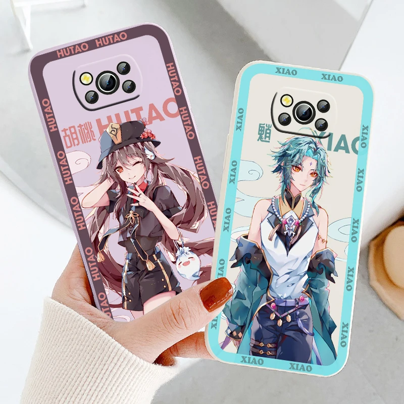 

Popular Game Genshin Impact Phone Case For Xiaomi Mi Poco X4 X3 C40 C31 C3 M4 M3 F4 F3 GT Pro NFC Soft Liquid Rope Cover