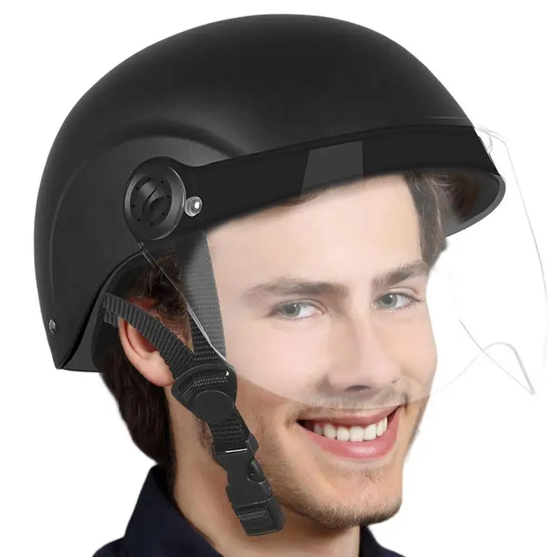 

Half Bike Helmets Adjustable Sunscreen Riding Helmets Electric Bike Accessories With Visors For Bike Skate Scooter Longboard