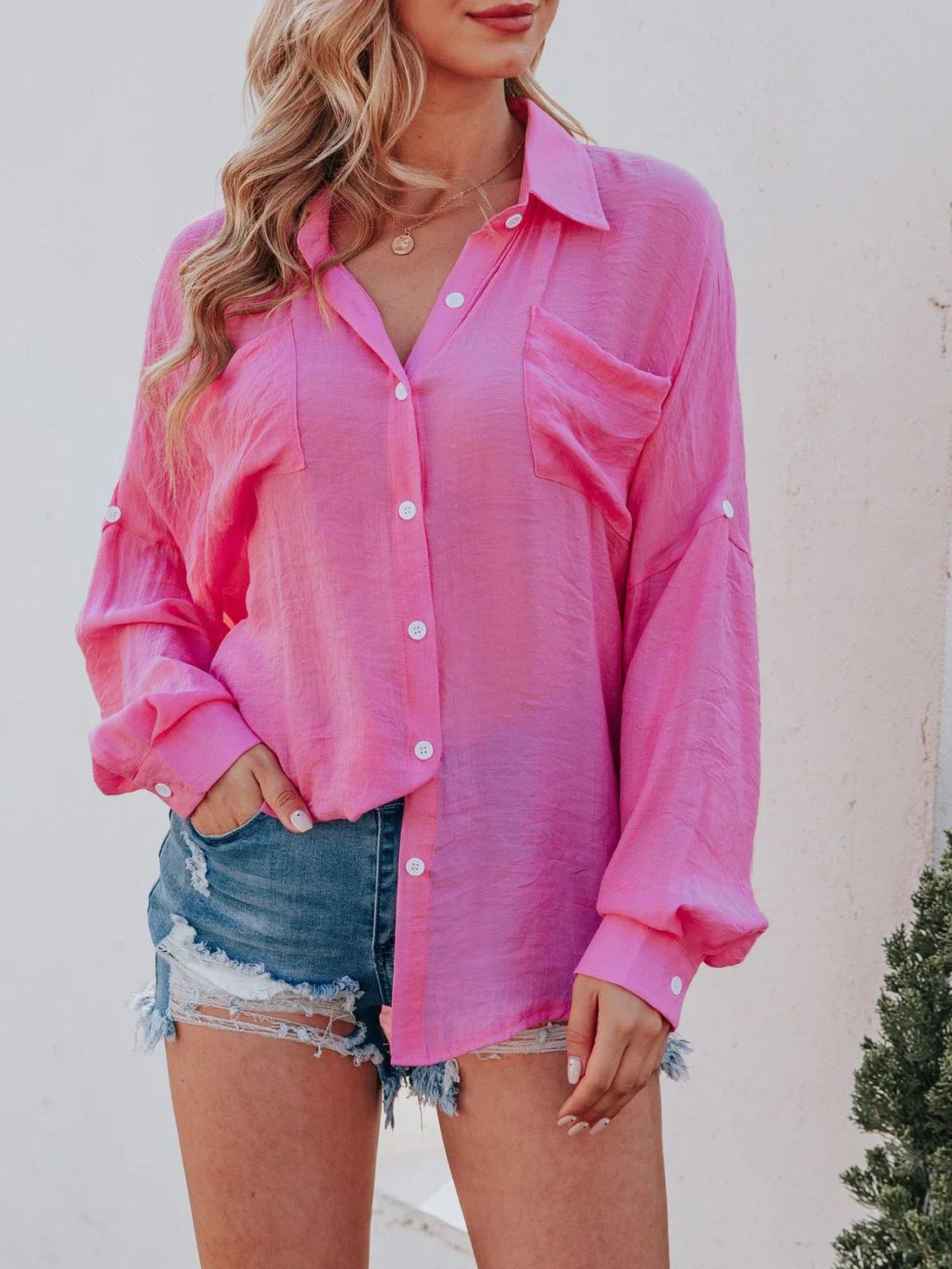 Летняя женская хлопковая рубашка 2024 тонкая белая большого размера на пуговицах с