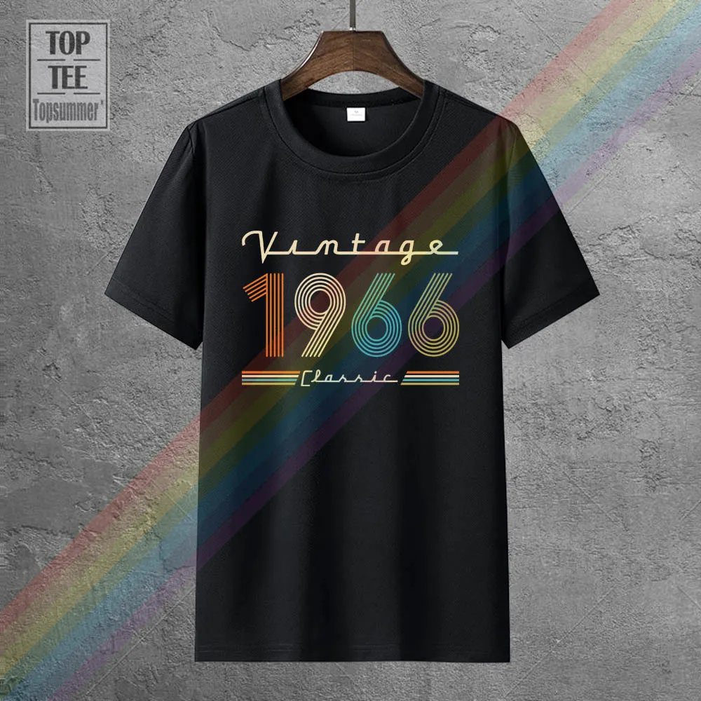 

Vintage 1966 Fun 55Th Birthday Gift T-Shirt Gothic Emo T-Shirts Punk Rock Men'S Gym Tunics Tshirt Hippie Goth Tee Shirt