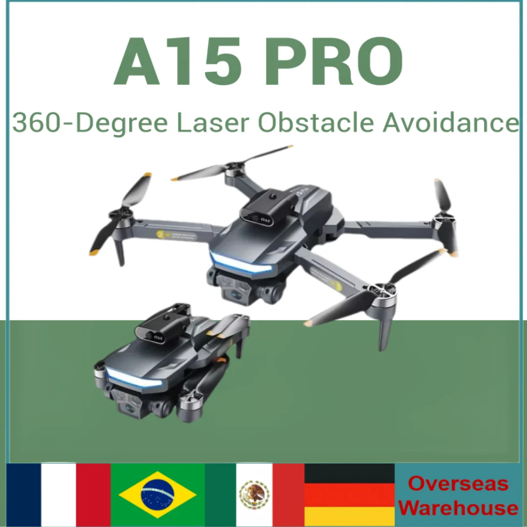 Дрон A15 бесщеточный двигатель с тремя камерами 360-градусный лазерный складной