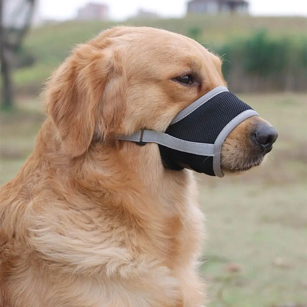 

Comfortable Mesh Dog Muzzle Prevent Biting Soft Fabric Pet mask Barking and Chewing Adjustable Strap Dog mouthpiece