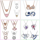 Ожерелье женское из серебра 925 пробы, с розовым золотом