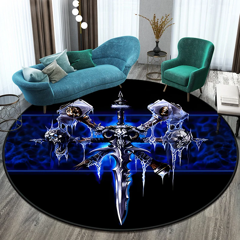3D Sword Weapon Printed Round Carpet for Living Room Mat for Children Floor Rug Yoga Mat Bedroom E-sports Chair Mat Dropshipping