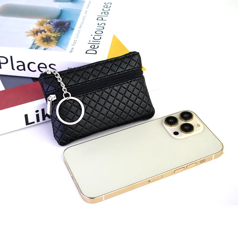 Women Kids Mini Wallet Lady Double Zipper Coin Purse Portable Small Coin Credit Card Key Ring Wallet Storage Pouch Clutch Purses
