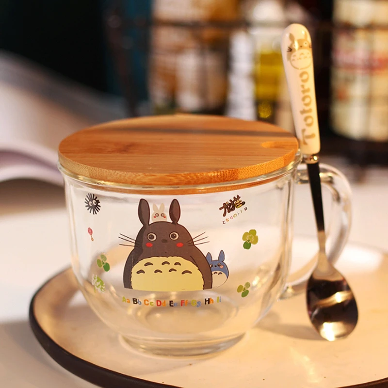 

2022 New Ready Player One Creative Totoro Catoon Glass Mugs 500ml Breakfast Milk Tea Juice Cold Brinkware Beer Cup Birthday Gift