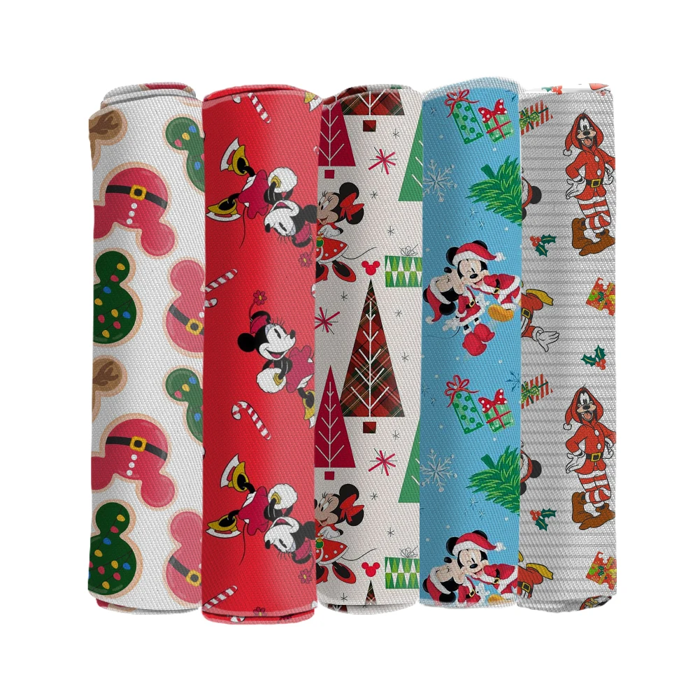 

Christmas Mickey Minnie 50*145CM Disney Cartoon Twill Fabric Printed for Patchwork Needlework Handmade Material Accessories