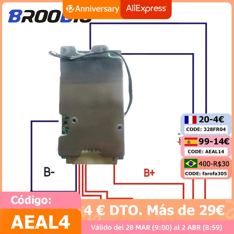 

40A 10S BMS 36V Electric car Li-ion Lithium Battery Charge Board 18650 With Protection Balancer Maximum working current 40A