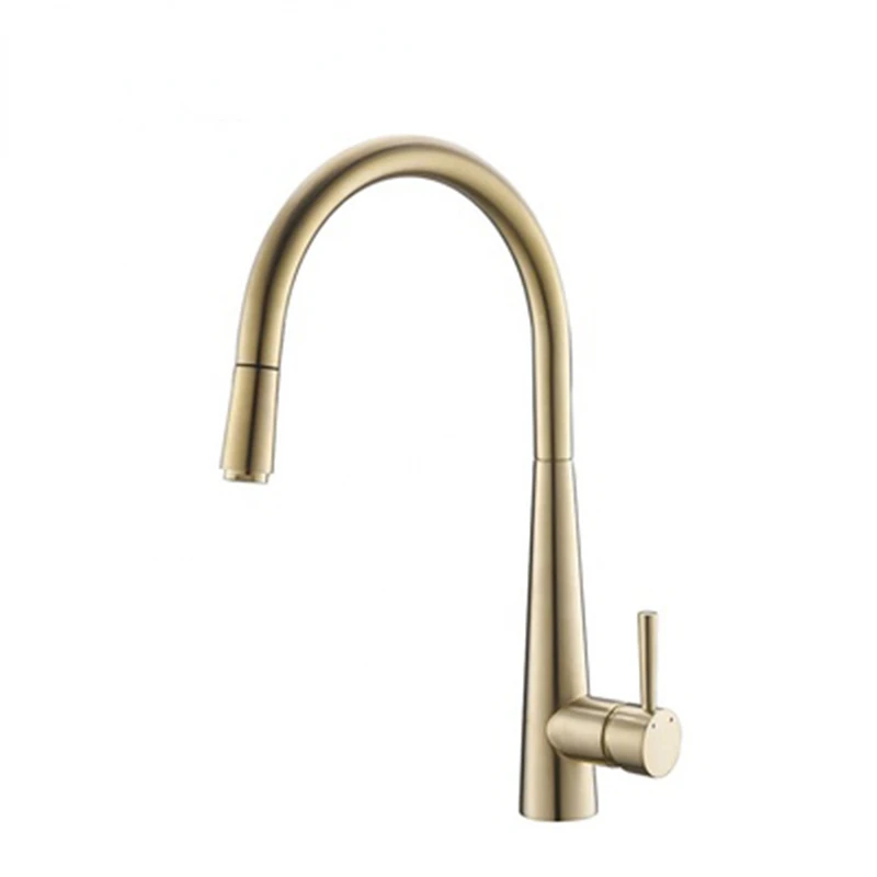 

Excellent Antique Brass Brush Gold Pull Down Sprayer Water Mixer Tap Kitchen Faucet