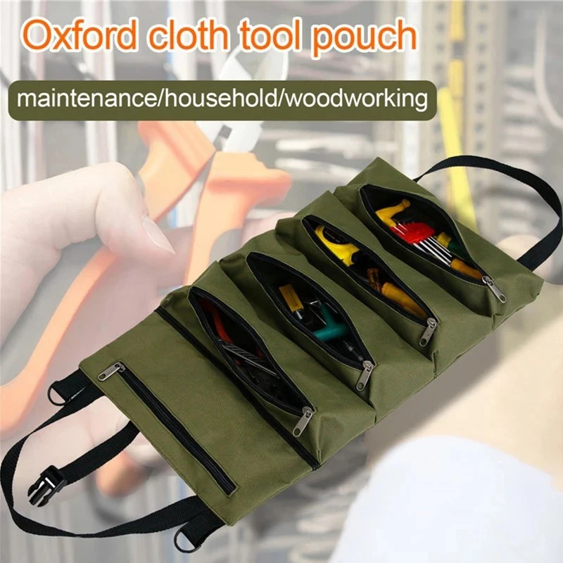 

Bag Portable Wrench Screwdriver Tool Tool Tool Hanging Tools Pouch Cloth Roll Bag Oxford Bag Roll Storage Portable High-capacity