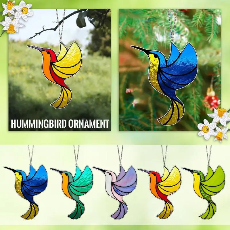 

Hummingbird Pendant Bird Shape Pendants Colorful Hummingbird Ornament Creative Window Decor Sun Catcher Pendant Acrylic Unique