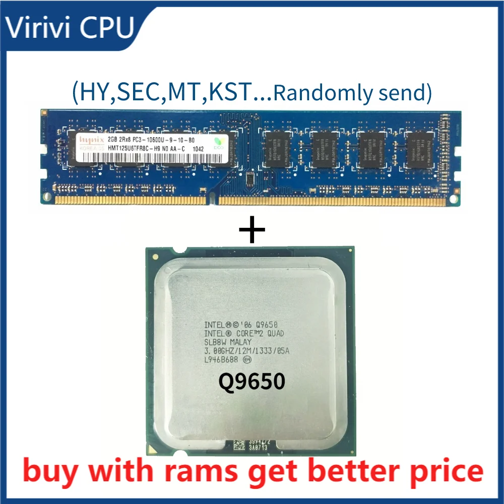 

DDR3 2G 1333Mhz with Quad Q9650 Processor 3.0GHz 12MB Cache FSB 1333 Desktop LGA 775 CPU