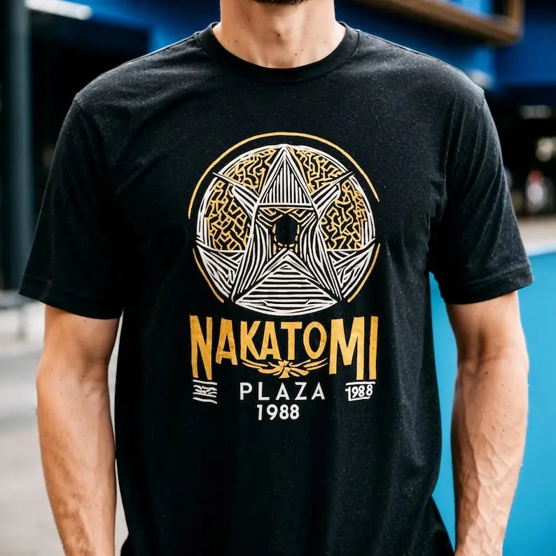 Футболки Nakatomi Christmas 1988 Yippee Ki Yay забавная семейная рубашка Hans Gruber Machine Gun Ho Top унисекс