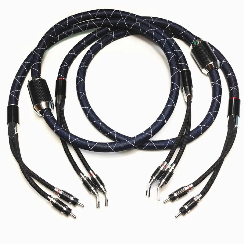 Новый высококачественный аудиокабель NanoFlux HiFi с банановым штекером из углеродного волокна/вилкой Spade