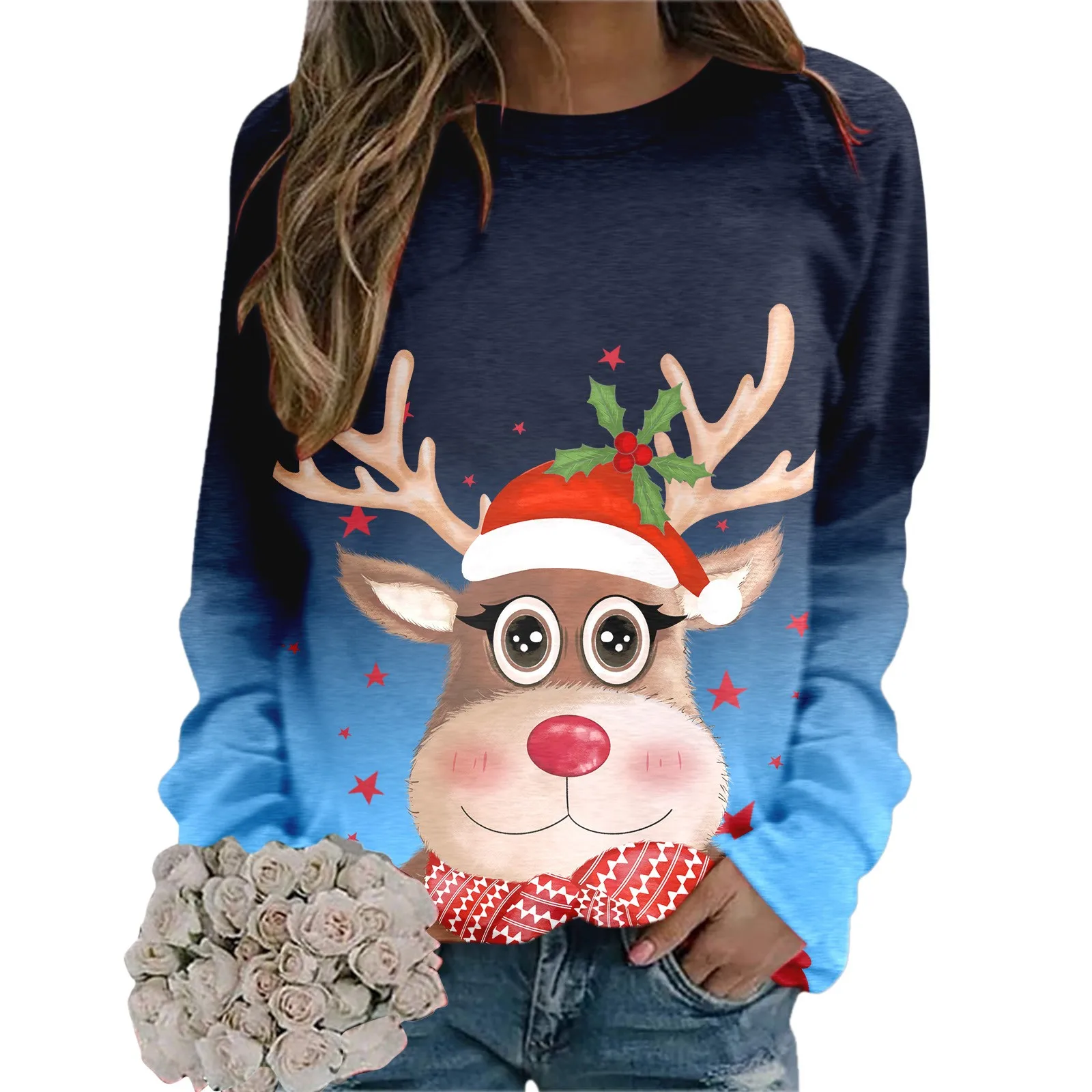 

Вязаная рубашка, Модный свитшот с надписью "Merry Christmas" для женщин, Забавный пуловер с рисунком рождественской елки и грузовика, Женский пуловер оверсайз на молнии