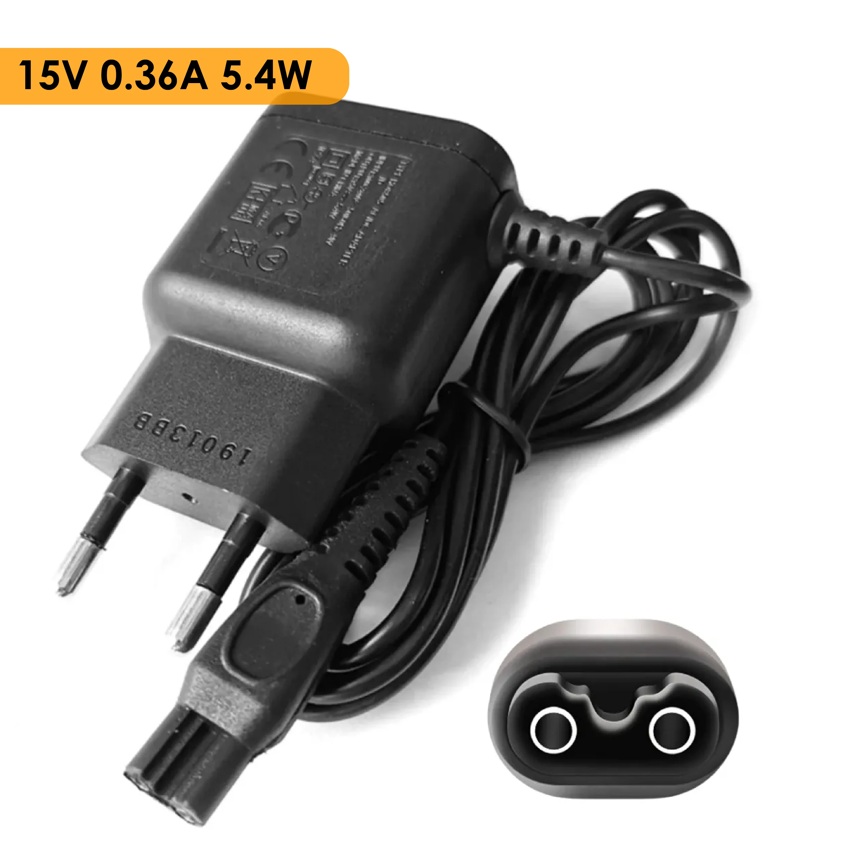 Зарядное устройство (блок питания) 15V 0.36A 5.4W. Адаптер для эпилятора электробритвы