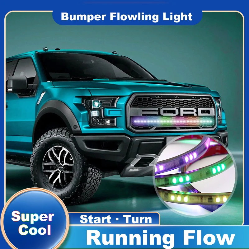 

Универсальный RGB-светильник потока, автомобильный фонарь для бампера, многорежимный поворотный сигнал для всех автомобилей, грузовиков, 12-24...