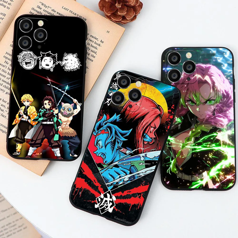 Черный чехол AU-64 Tanjiro Demon Slayer для VIVO Y3 Y3S Y93 Y51A Y31 Y55 Y70 Y11 Y12 Y91C Y73 Y10 Y81 Y81S Y81I