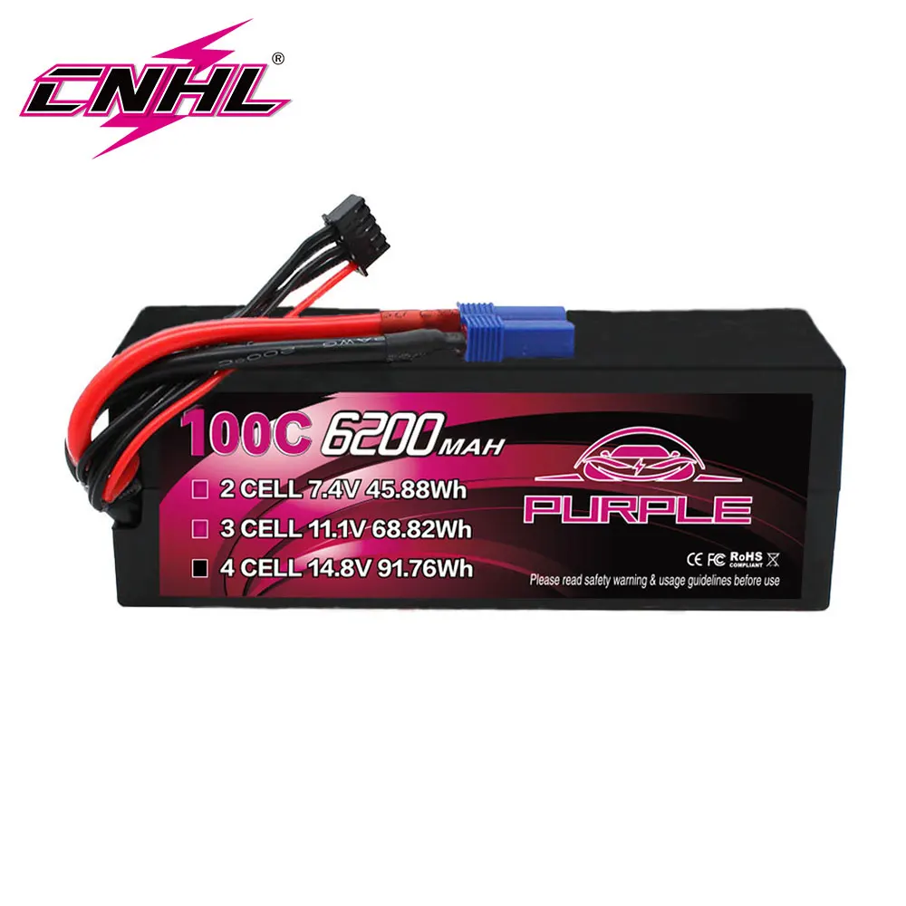 

CNHL 4S 14.8V Lipo Battery 6200mAh 100C Hardcase with EC5 Plug For RC Car Boat Vehicles Truck Tank Truggy Buggy Racing Hobby