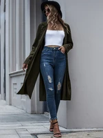windbreaker style blazer women solid colors single breasted x long suits street indie fashion 2021 office commute casual blazers