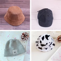 20cm idol cotton doll hat small flower fisherman hat fashion baseball cap smiley knitted hat 20cm plush doll accessories