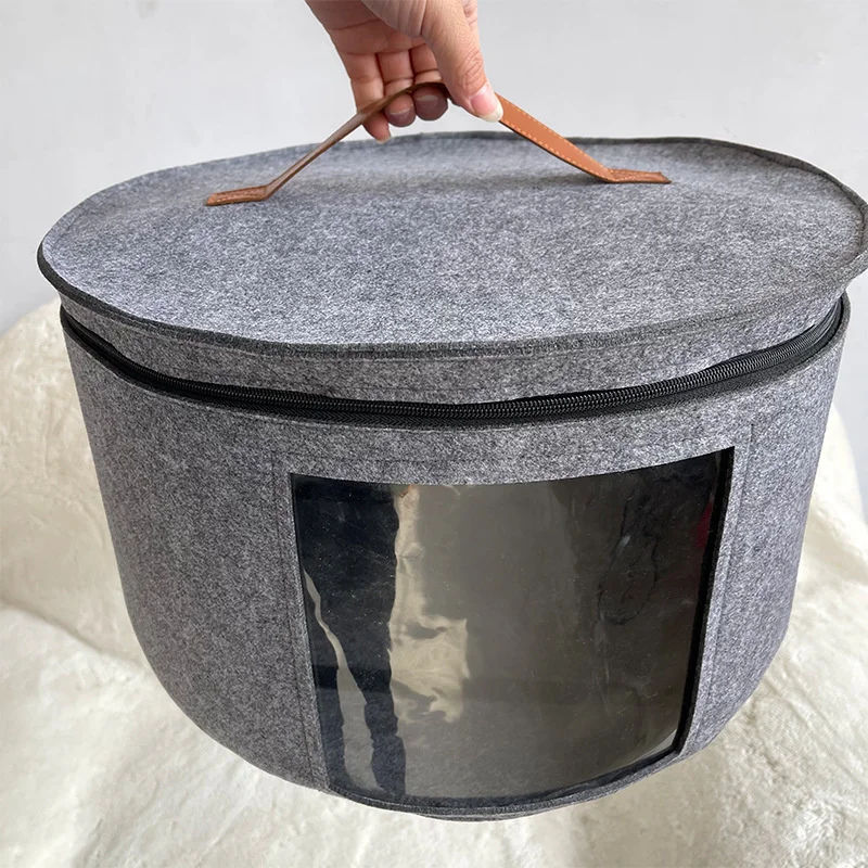 

Hat Box Large Capacity Foldable Dust-Proof Hat Storage Bag with Visible Window for Man Women Hat Travel Home Dorm Storage