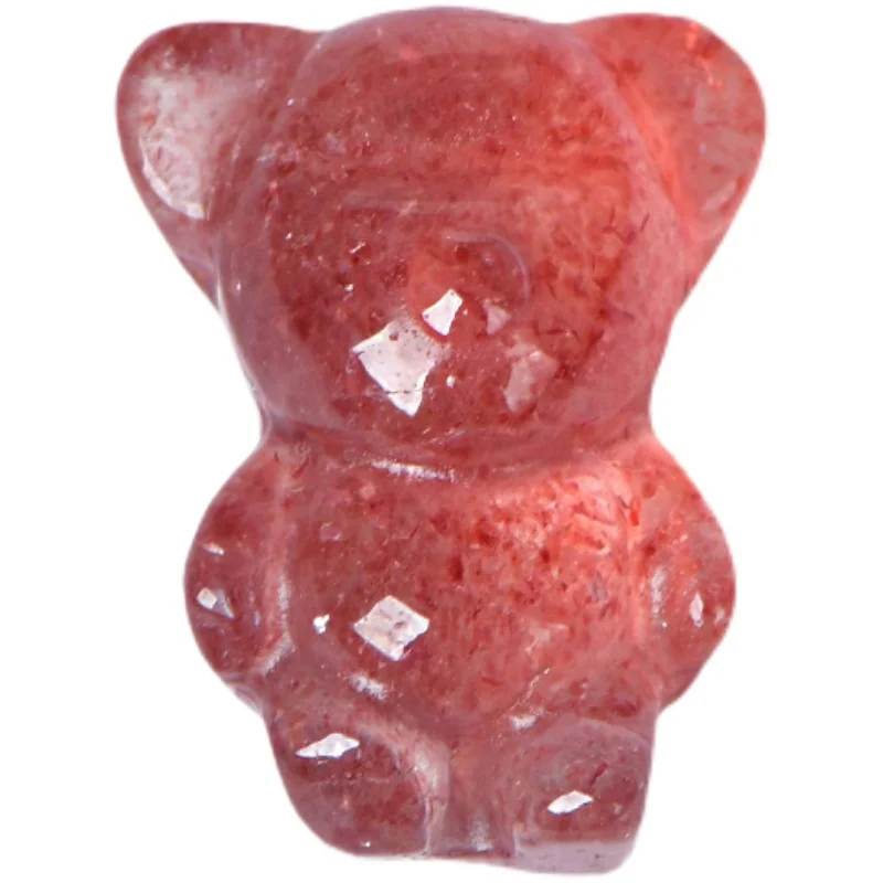 

5A клубничный кварц, конфеты, медведь, подлинный кварц, кристалл, одиночная бусина, сделай сам, ювелирный материал, бусины россыпью