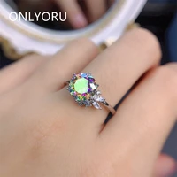 925 sterling silver 2ct vvs1 round rainbow moissanite engagement ring women jewelry plated platinum anniversary gift