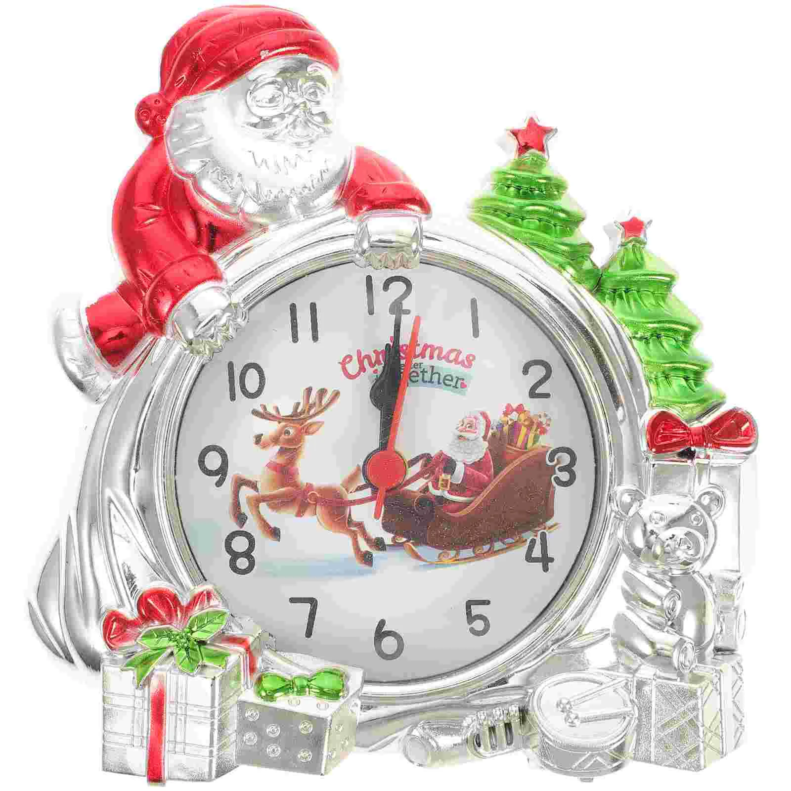 

Clock Alarm Christmas Table Clocks Bedroom Decorative Bedside Living Room Stocking Stuffers Holiday Gifts Snowman Kids Santa