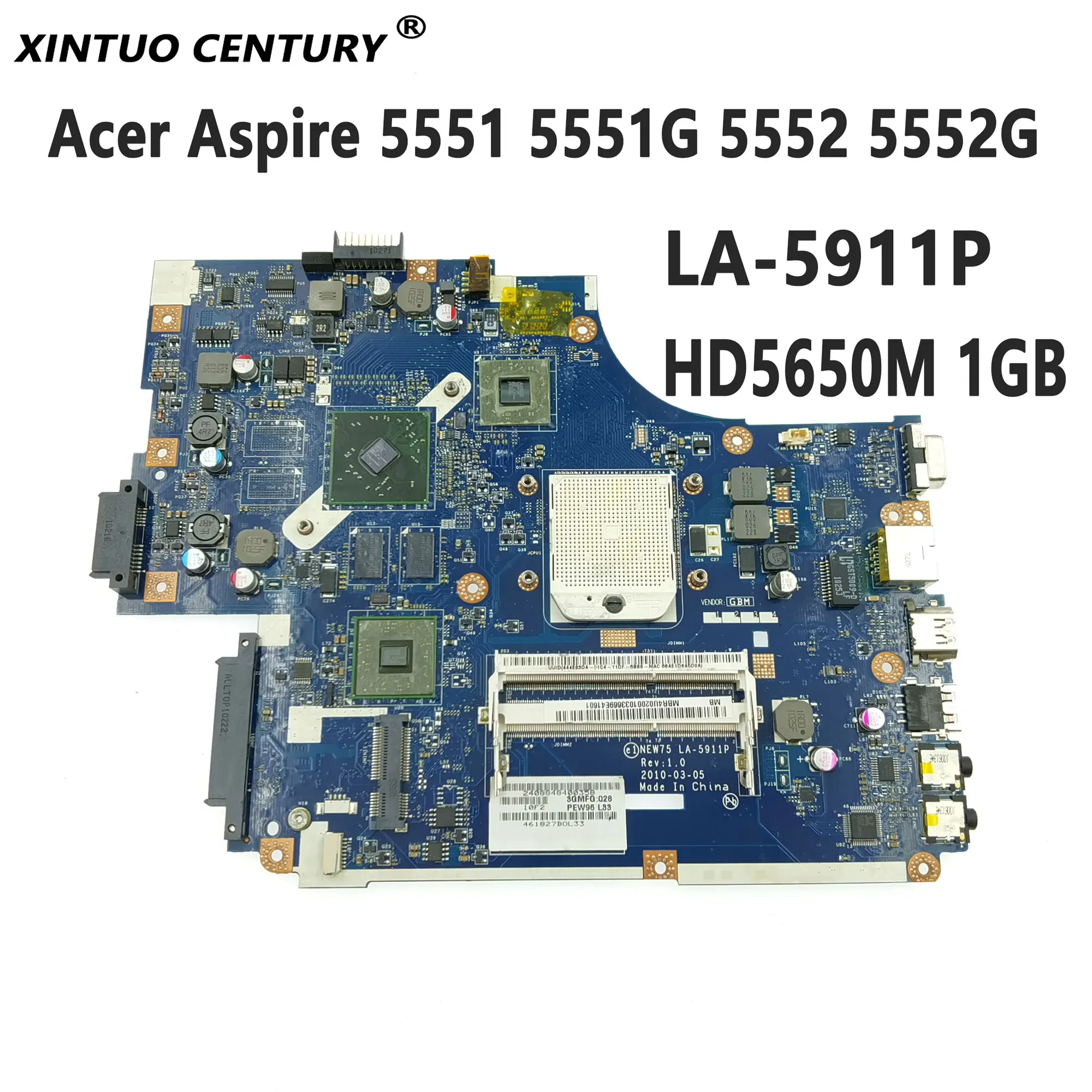 

MBPUU02001 For Acer Aspire 5551 5551G 5552 5552G Laptop Motherboard NEW75 LA-5911P Main board W/ HD5650M 1GB 100% tested working