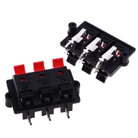 2pcs 6 way spring push release connector speaker terminal strip block voice boxloudspeakertest rack and other connector clamps