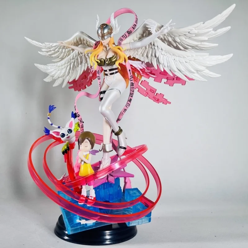 

33cm Anime Digimon Adventure Angewomon Figure Yagami Hikari Tailmon Evolution Chain Action Figure Collection Model Doll Toy Gift