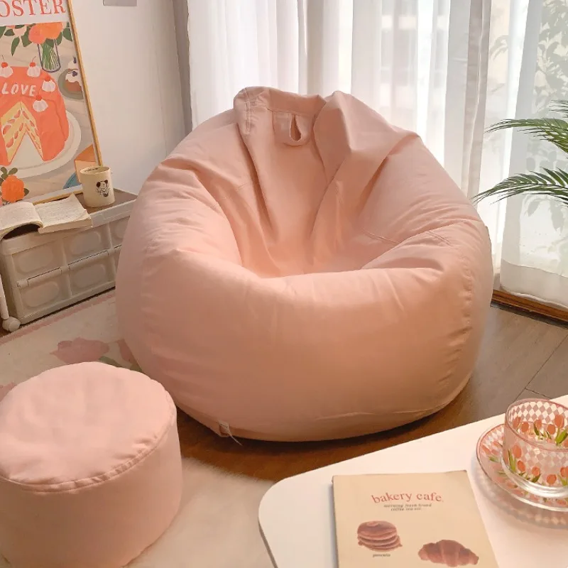 

Мягкий розовый диван-мешок Ins, милый ленивый маленький напольный удобный диван для спальни, одиночный диван для чтения, мебель для отдыха