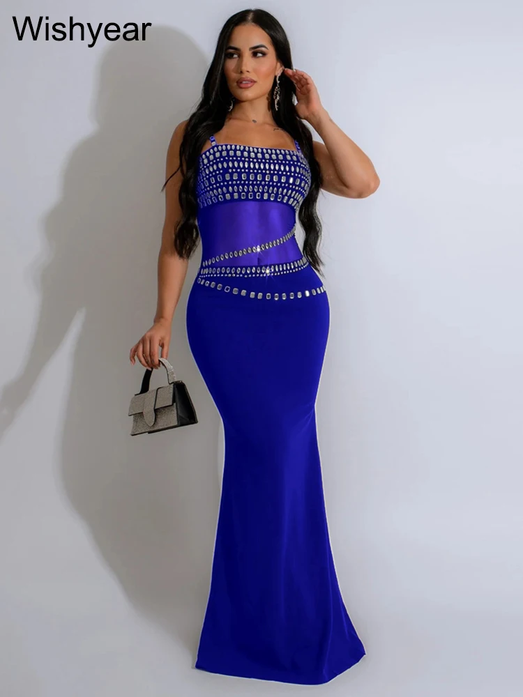 Новое вечернее женское сетчатое красное платье макси без рукавов на бретельках