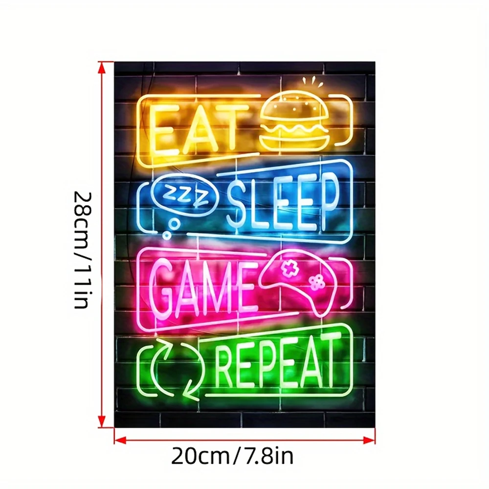 1 шт. неоновая цветная вывеска с принтом игровой контроллер деревянная украшение