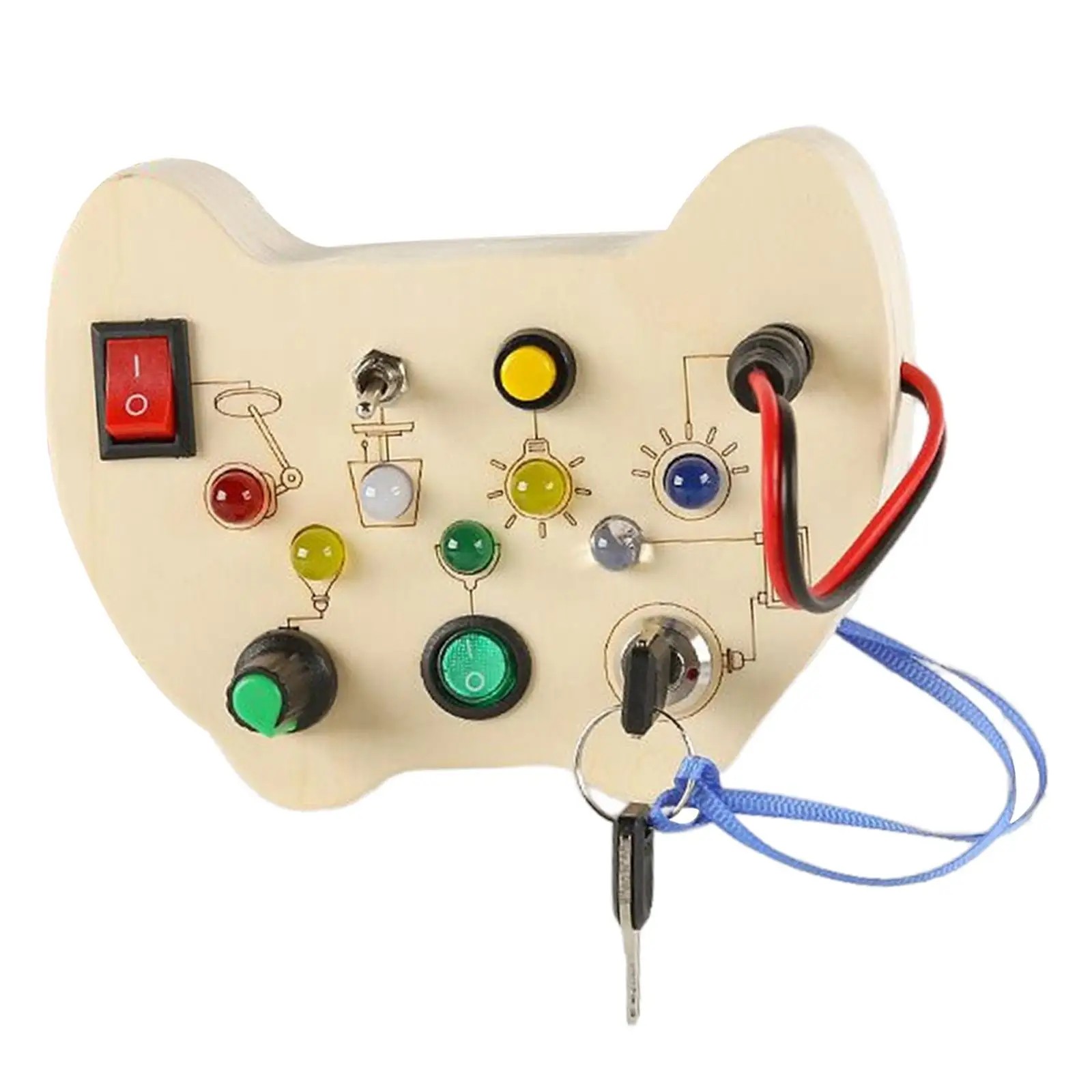 

LED Light Switch Busy Board with Buttons to Push Activity Board for Preschool Learning Children Boys and Girls Plane Travel Toy