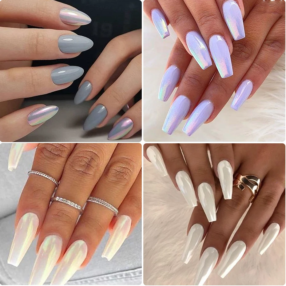 3/7 шт оболочки белые жемчужины для дизайна ногтей блестки DIY зеркальный порошок