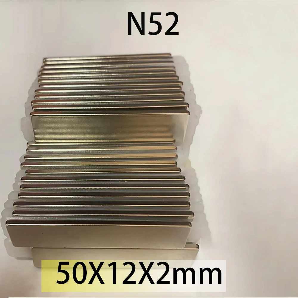 N52 50x12x2 мм Блок Неодимовый 50x12 магнит супер сильный постоянный магнит имановый генератор мотора магниты на заказ