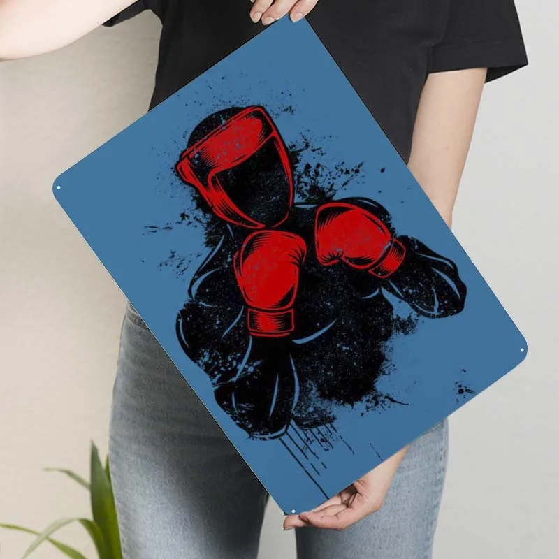 Теневые боксерские перчатки-боксеры спортивный металлический плакат