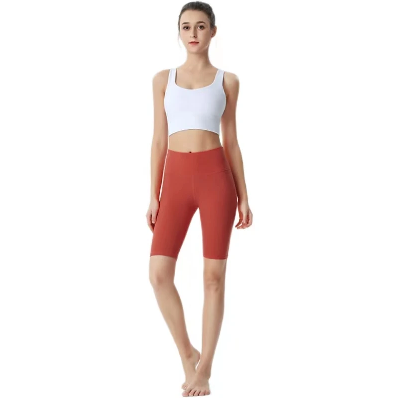 

Велосипедный костюм, новинка, женское облегающее Спортивное нижнее белье телесного цвета с завышенной талией и поясом на бедрах, костюм с брюками на пять четвертей