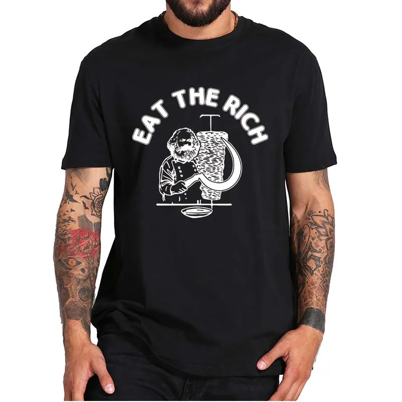 Футболка Карла Маркса съедобного кебаба богатого социализма Базовая летняя