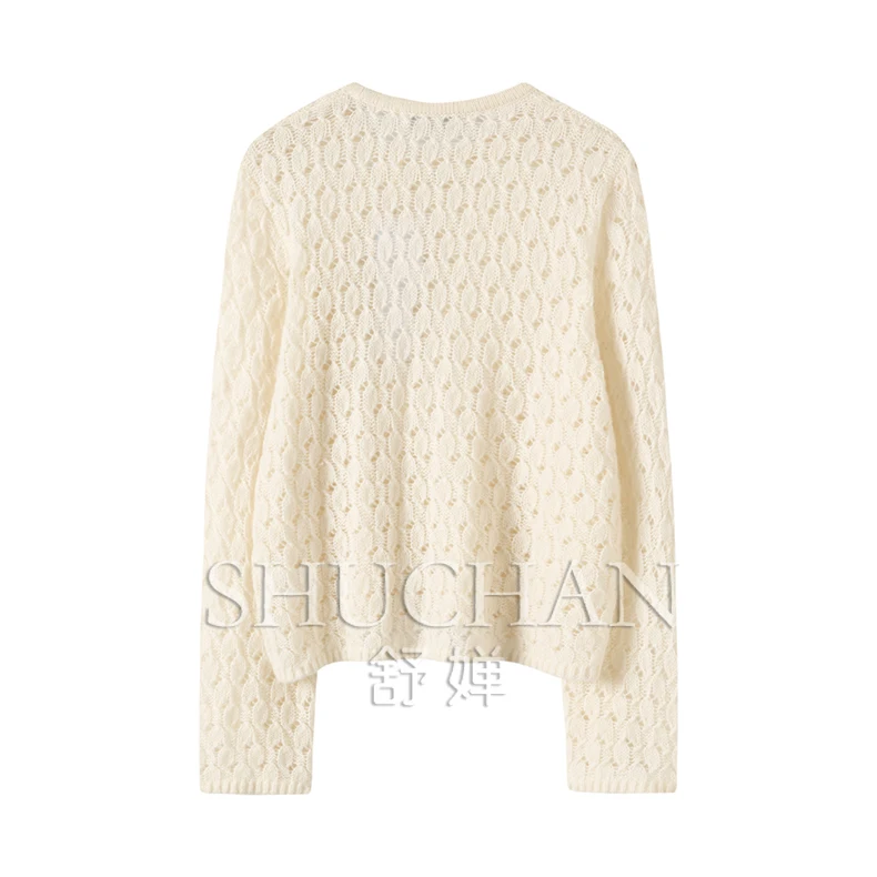 Женский Тонкий кашемировый свитер черный пуловер из 77% натурального шелка зима 23%