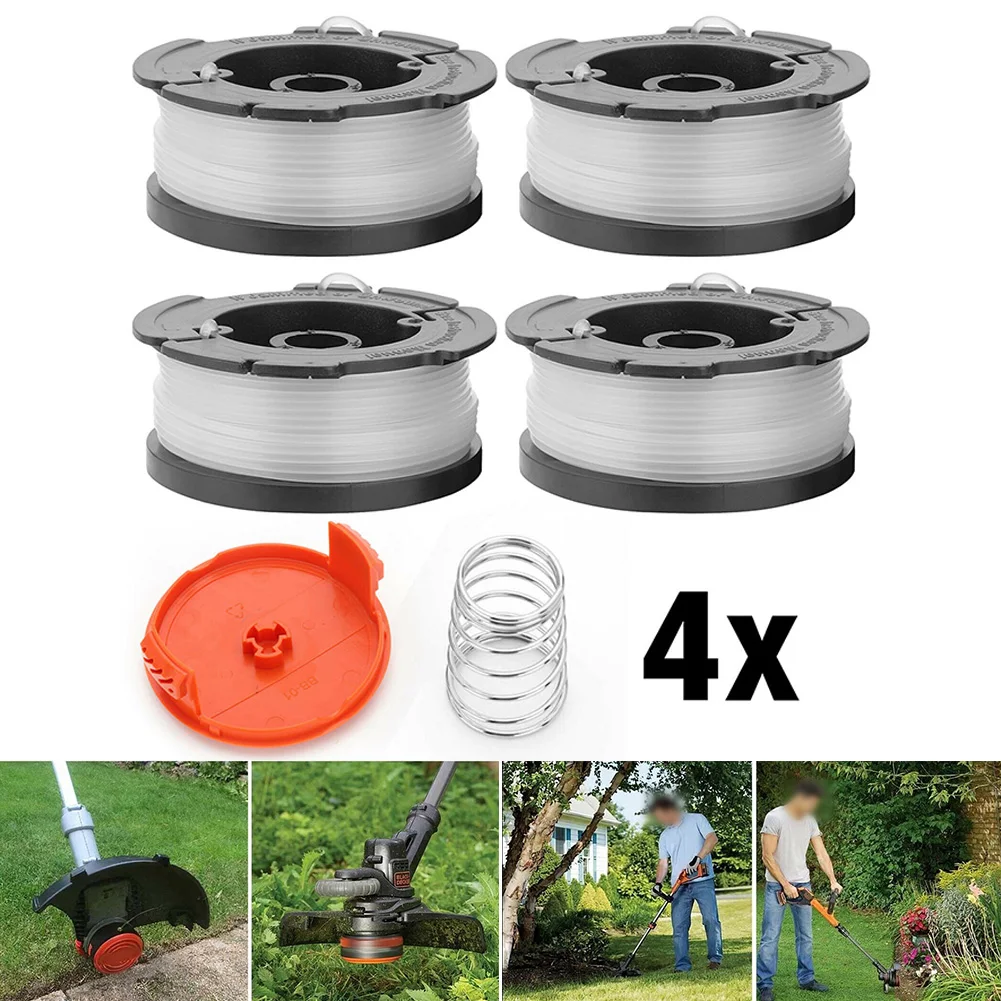 

4 шт. катушки с пружиной крышки катушки для триммера Black And Decker, набор катушек для триммера для газона, сменные катушки, аксессуары для травы