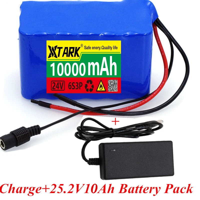 

100% New 24V 10ah 6S3P 18650 battery lithium battery 25,2 V 10000mah electric bike / electric bike / Li ion akku + charger